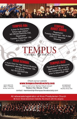 2022 Tempus Choral Society Registration information